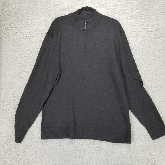 Smartwool Sweater Mens XL Gray Long Sleeve 1/4 Zip Pullover - Picture 1 of 14